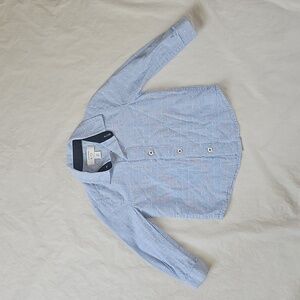 crown & ivy baby 18 Months Light Blue with White Pattern Button Front Shirt Used